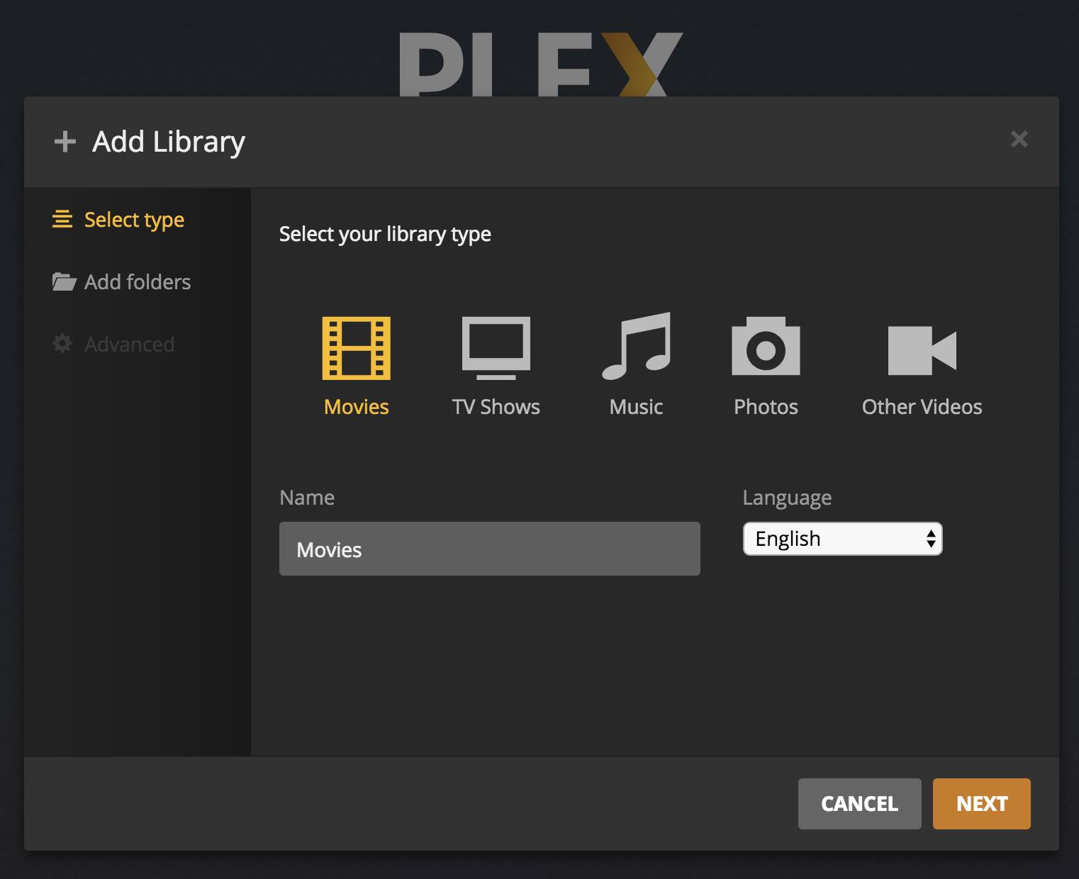 Select Movies and click next Select Movies and click next