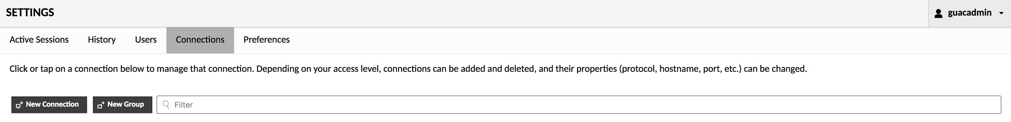 Guacamole Settings Guacamole Settings