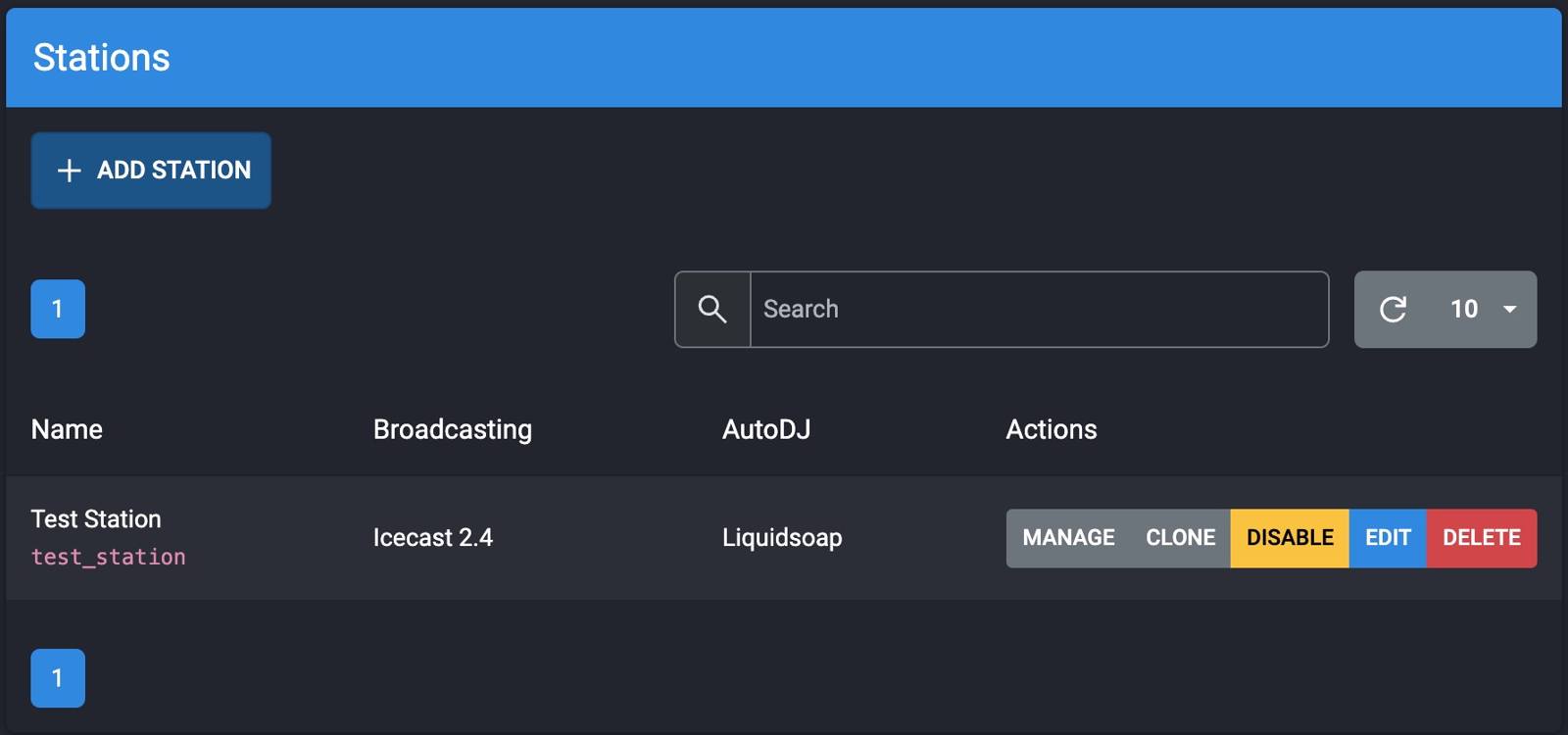 AzuraCast Manage Station